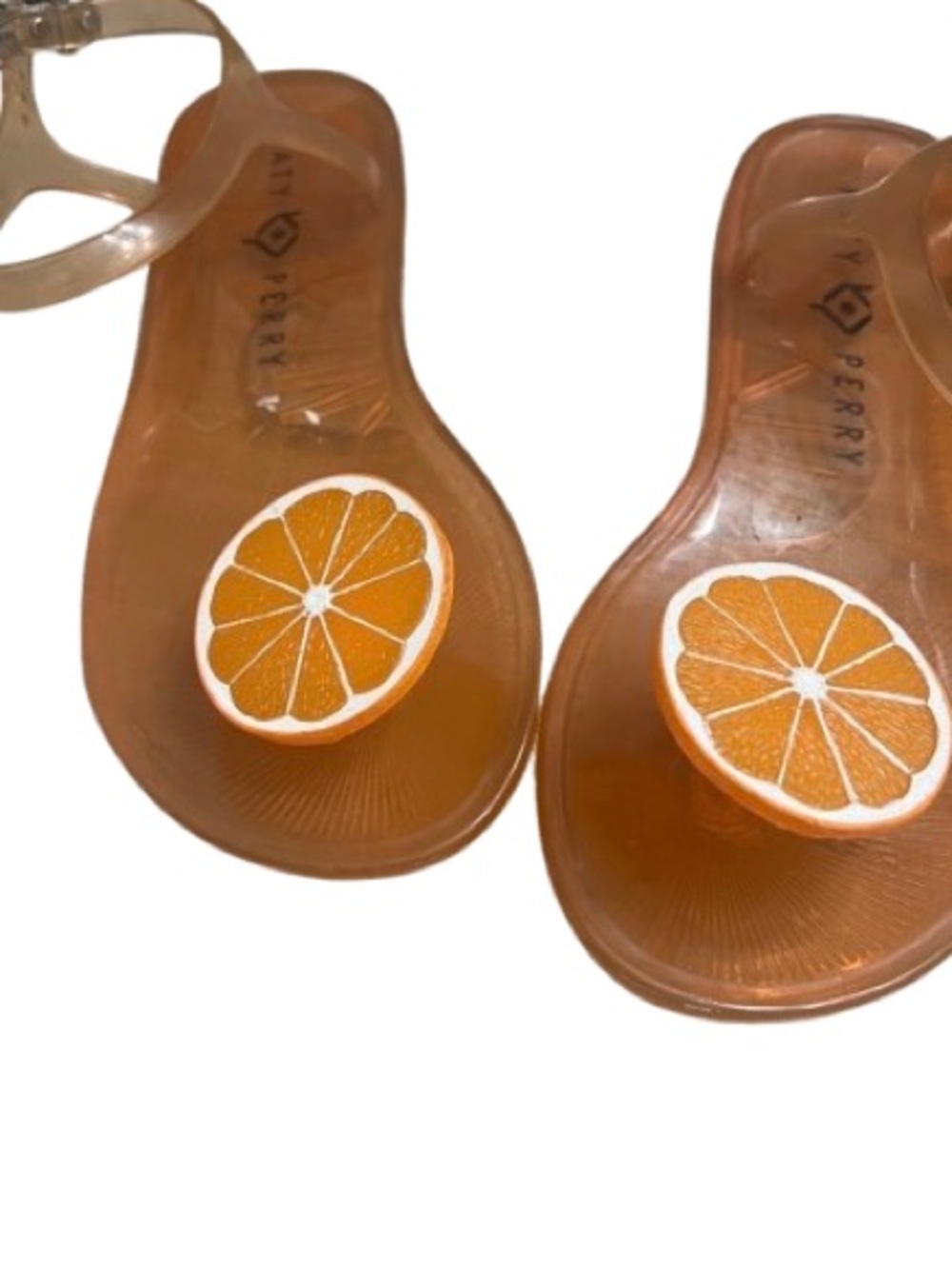 🍊Katy Perry Orange Slice Jelly Sandals - Clear/Orange 7🍊